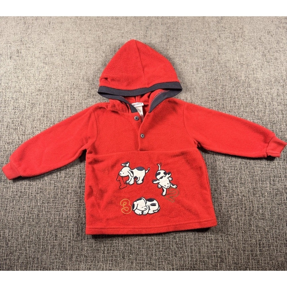 Vintage Okie Dokie‎ Bay Red Sweater 18 Months Puppies 90s Y2K
